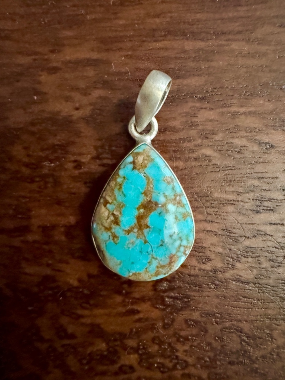 Sterling Silver Mine #8 Turquoise Pendant